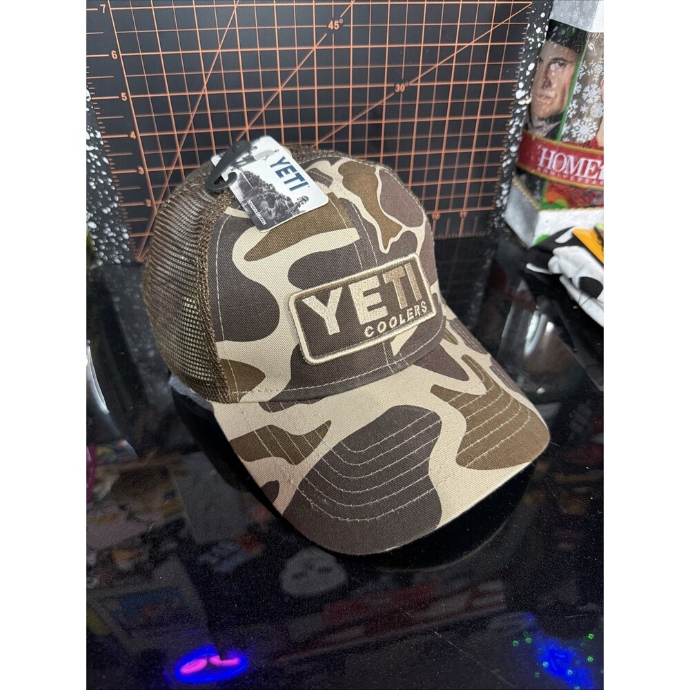 YETI Coolers Camo Trucker Hat Snapback Mesh Hunting Cap Tagged For The Wild